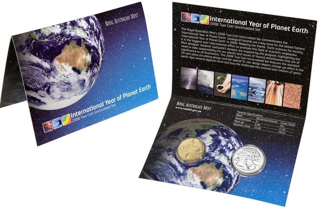 2008 Australia 2 Coin Set (Year of Planet Earth) Unc K000199